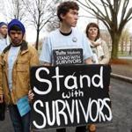 Miles Grover was among 100 students who rallied at Tufts University to demand the school do more to keep students safe.